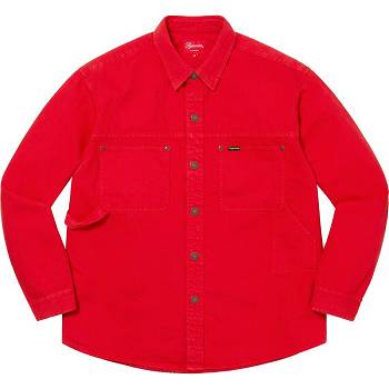 Supreme Denim Painter Shirts Red | MY388SO