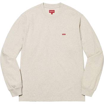 Supreme Small Box L/S Tee Sweaters Beige | MY343LH
