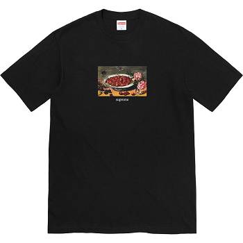 Supreme Strawberries Tee T Shirts Black | MY248WY